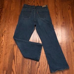 Womens Levi's 512 Perfectly Slimming Straight Leg Dark Wash Blue Jeans 10 S